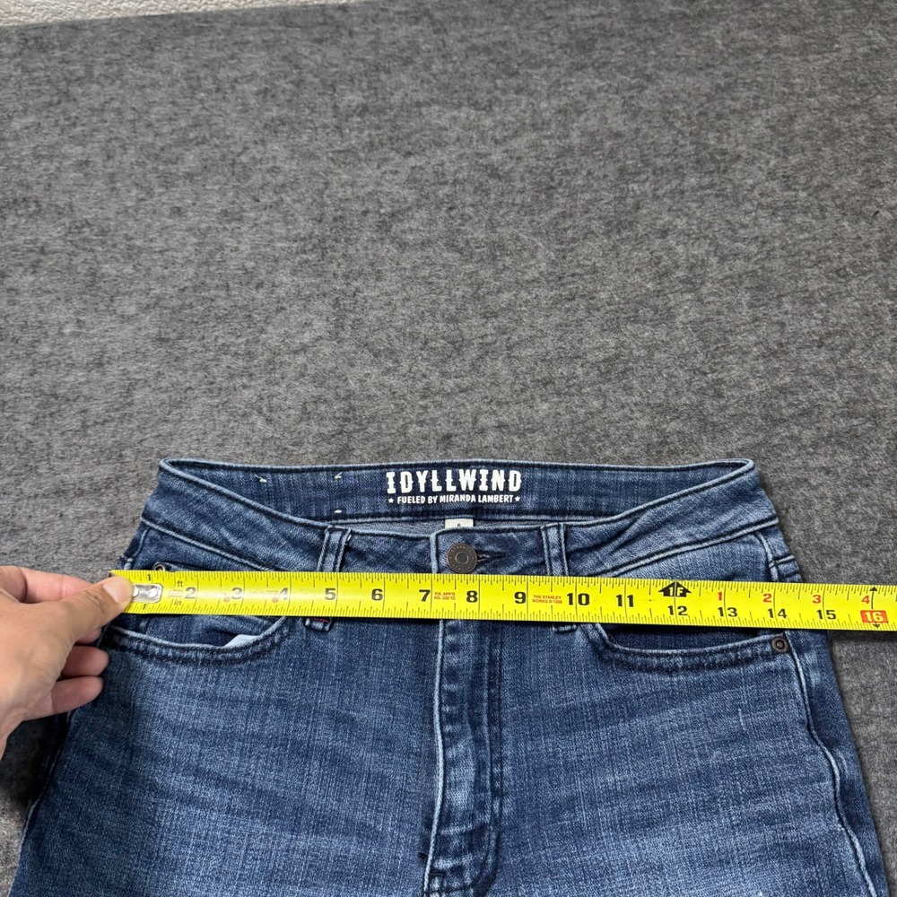 Idyllwind Miranda Lambert Womens Flare Jeans Blue Distressed Raw Hem 6W x 36L - Picture 10 of 13